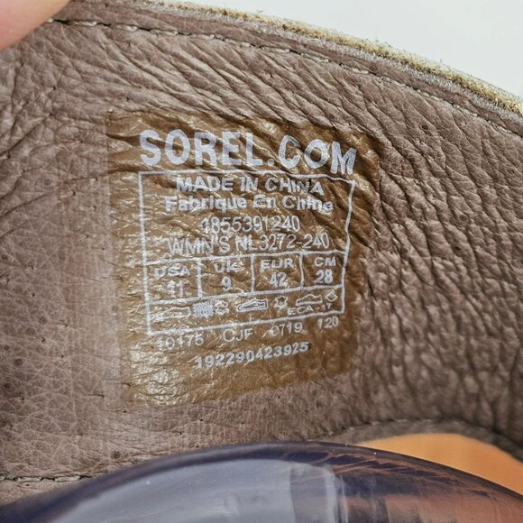 Sorel Joanie II Wedge Sandals 11 Lace Up Ash Brown Taupe NL3272-240 Leather Boho - Picture 2 of 13